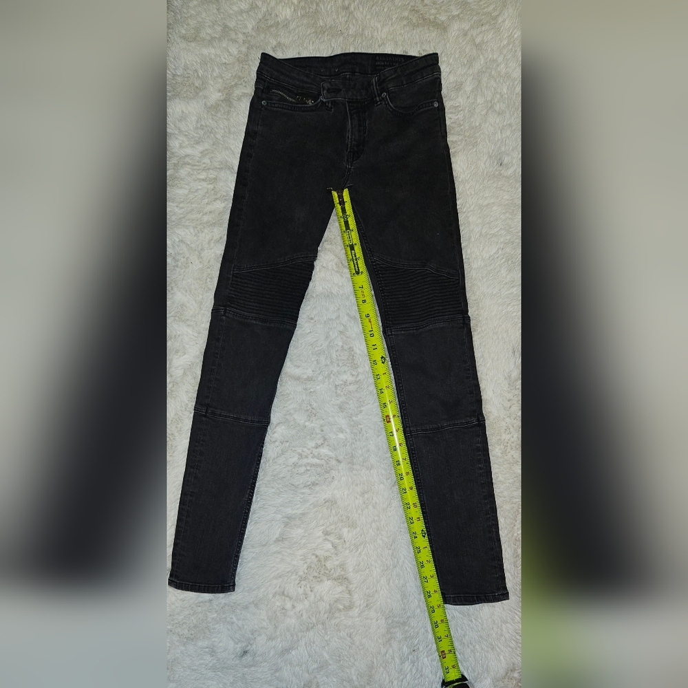 All Saints biker fit black skinny jeans - Picture 5 of 9